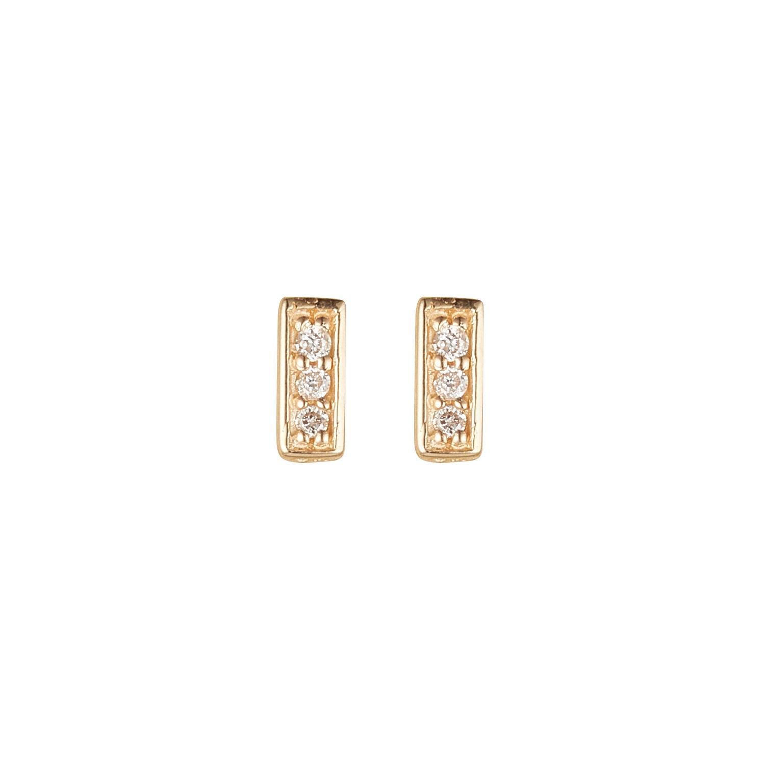 Diamond bar stud on sale earrings