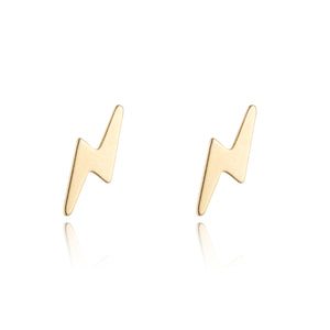 9ct Gold Lightning Bolt Stud Earrings  Jewelleryboxcouk