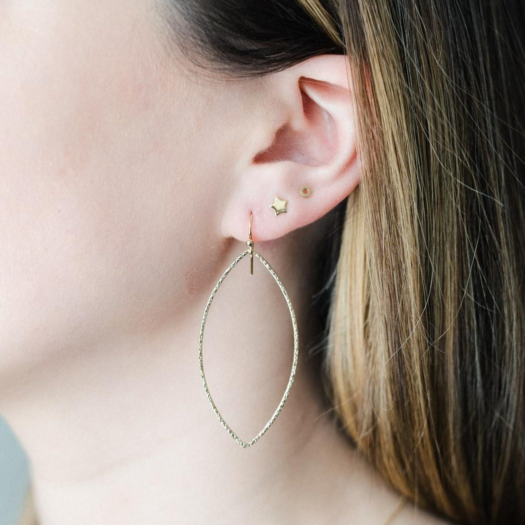 Hammered shop gold earrings